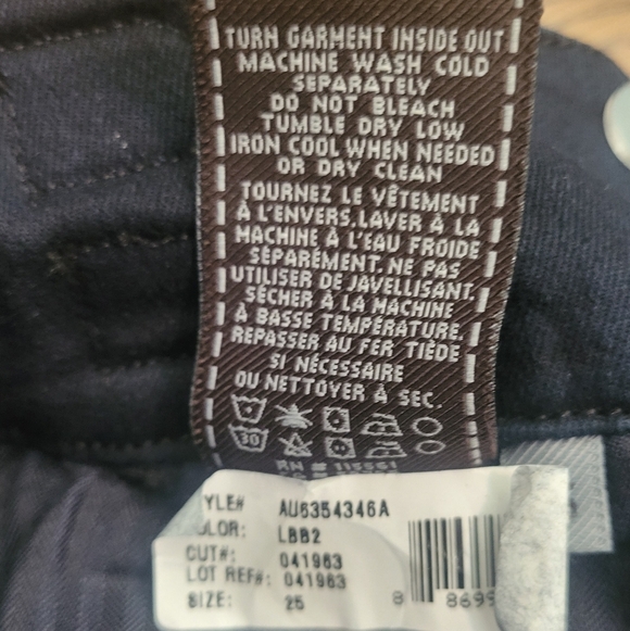 7 For All Mankind Women’s Size 25 Dark Jeans with Faux Leather Straps USA A1 - Picture 6 of 13